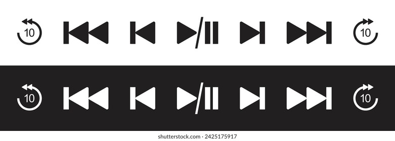vector media player buttons symbol