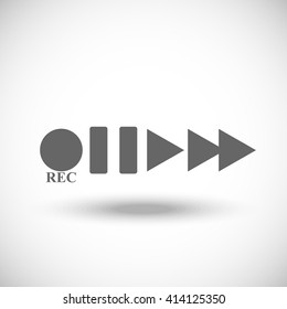 Vector media player icon set. Media Player Icon Object, Media Player Icon Picture, Media Player Icon Image, Media Player Icon Graphic, vector