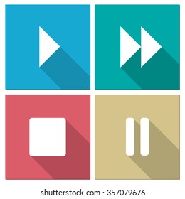 Vector media player icons.