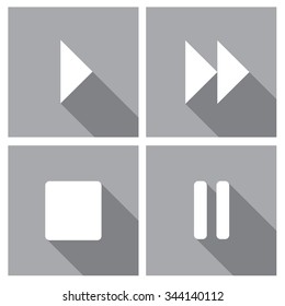 Vector media player icons set.