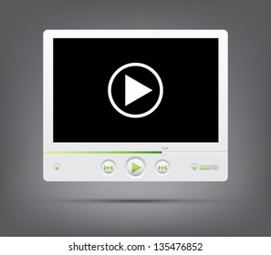 Vector media player interface for websites (UI) or applications (app) for smartphones or tablets