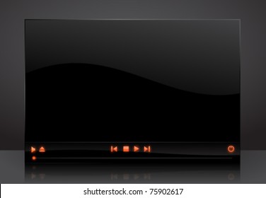 vector media player screen illustration