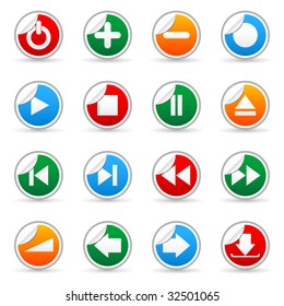 Vector media sticker icon for web applications (set 2)