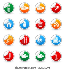 Vector media sticker icon for web applications (set 6)