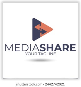 Plantilla de diseño de logotipo para compartir vídeo vectorial