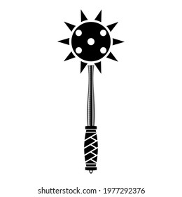 Vector Medial Weapon Isolated on White Background. Spiked Metal Ball Icon.