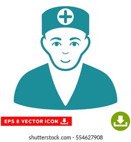Vector Medic EPS vector pictogram. Illustration style is flat iconic soft blue symbol on a transparent background.