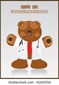 vector medical background with docter bear