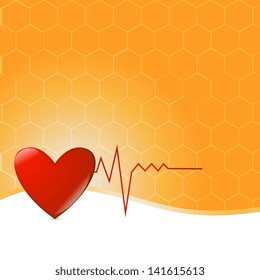Vector medical background of heartbeat