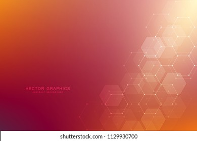 Vector medical background from hexagons. Geometric elements of design for modern communications, medicine, science and digital technology. Hexagon pattern background