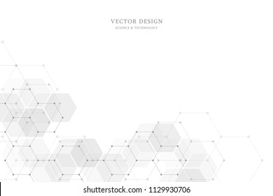 Vector medical background from hexagons. Geometric elements of design for modern communications, medicine, science and digital technology. Hexagon pattern background