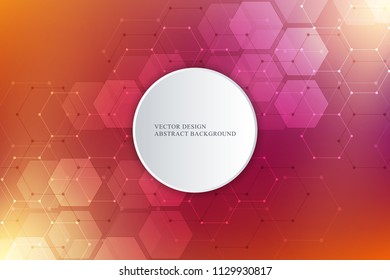 Vector medical background from hexagons. Geometric elements of design for modern communications, medicine, science and digital technology. Hexagon pattern background
