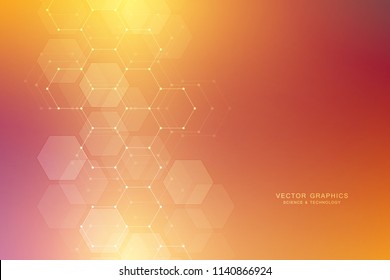 Vector medical background from hexagons. Geometric elements of design for modern communications, medicine, science and digital technology. Hexagon pattern background