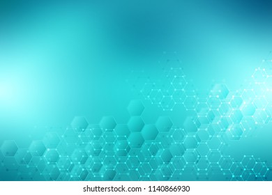Vector medical background from hexagons. Geometric elements of design for modern communications, medicine, science and digital technology. Hexagon pattern background