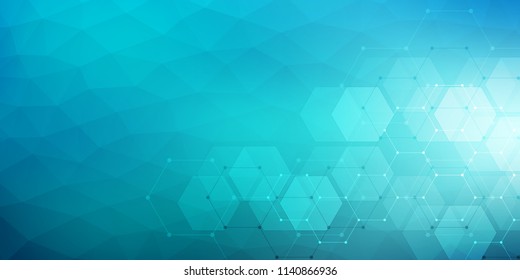 Vector medical background from hexagons. Geometric elements of design for modern communications, medicine, science and digital technology. Hexagon pattern background