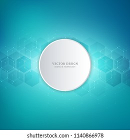 Vector medical background from hexagons. Geometric elements of design for modern communications, medicine, science and digital technology. Hexagon pattern background