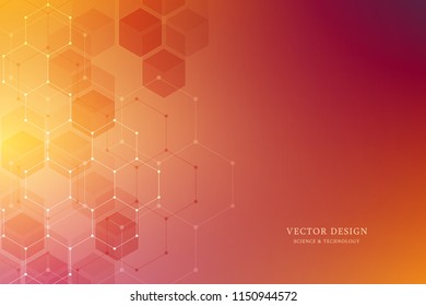 Vector medical background from hexagons. Geometric elements of design for modern communications, medicine, science and digital technology. Hexagon pattern background