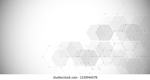 Vector medical background from hexagons. Geometric elements of design for modern communications, medicine, science and digital technology. Hexagon pattern background