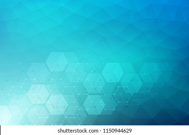 Vector medical background from hexagons. Geometric elements of design for modern communications, medicine, science and digital technology. Hexagon pattern background
