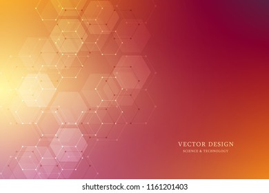 Vector medical background from hexagons. Geometric elements of design for modern communications, medicine, science and digital technology. Hexagon pattern background