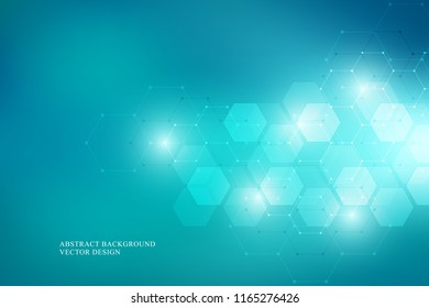Vector medical background from hexagons. Geometric elements of design for modern communications, medicine, science and digital technology. Hexagon pattern background