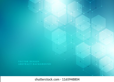 Vector medical background from hexagons. Geometric elements of design for modern communications, medicine, science and digital technology. Hexagon pattern background