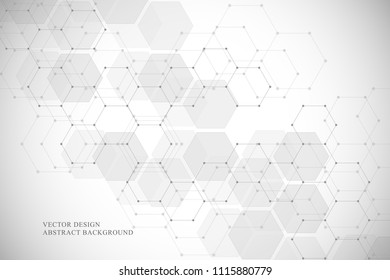 Vector medical background with hexagons shapes. Geometric abstract background for medical, science and digital technology design