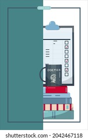 Vector medical banner. Pharmacy template for hospitals, advertising, pharmacies training. International health protection, insurance.Medicine and surgery.Vaccination, online health check up, medical