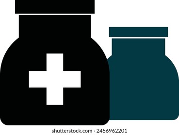 Vector de la botella médica sobre fondo blanco. eps 10 icono médico.
