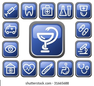 Vector: Medical buttons