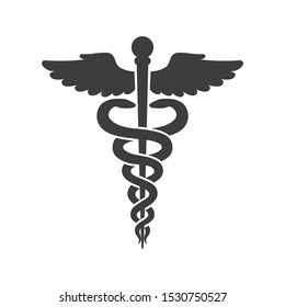 Vector Medical Caduceus Symbol Isolated On White Background