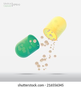 Vector : Medical Capsule open up