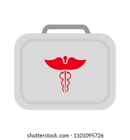 vector medical case sign - insurance symbol - first aid kit, emergency box