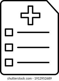 Vector Medical Chart Outline Icon Design
