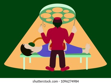 Vector medical concept Surgeon in operation