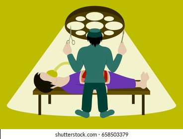 Vector medical concept Surgeon in operation