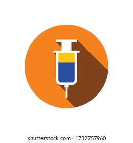 Vector medical disposable syringe icon design element illustration.