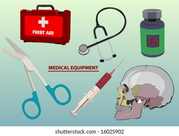 vector medical equipment illustrations
