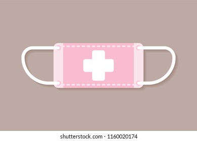 Vector medical face mask in flat style