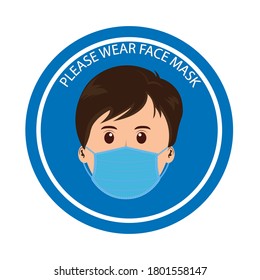 la máscara de la cara médica vectorial y el concepto de texto evitan el virus Covid-19 o Corona 