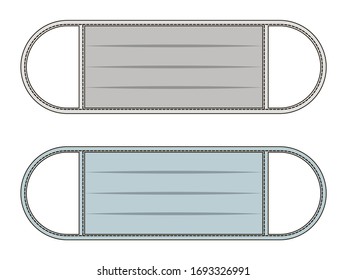 Guardaespaldas médico vectorial. Estilo plano. Mascarillas quirúrgicas grises y azules.