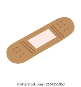Kit de primeros auxilios médico vectorial con cinta de yeso o venda. Asistencia sanitaria de ilustración plana