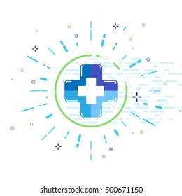 vector medical health care hospital clinical logo icon MBE styled trendy design