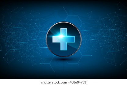 vector medical health care sci fi design background technology innovation concept
