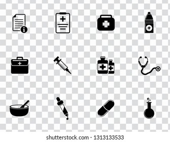 vector medical & health care sign symbols set - medicine illustrations, clinic, pharmacy and hospital icons