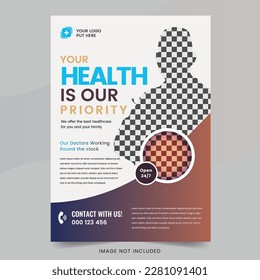 Vector medical healthcare cover a4 template design for a report and medical brochure design, flyer, leaflets for printing and presentation