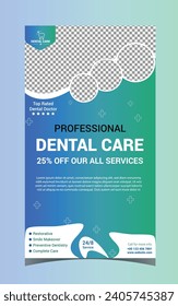 Vector medical healthcare dental story template, social media post design