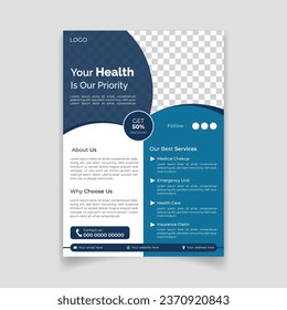 Vector medical healthcare flyer design and template