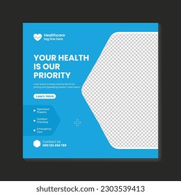 Vector medical healthcare  and medical service social media post layout design template