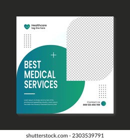 Vector medical healthcare  and medical service social media post layout design template